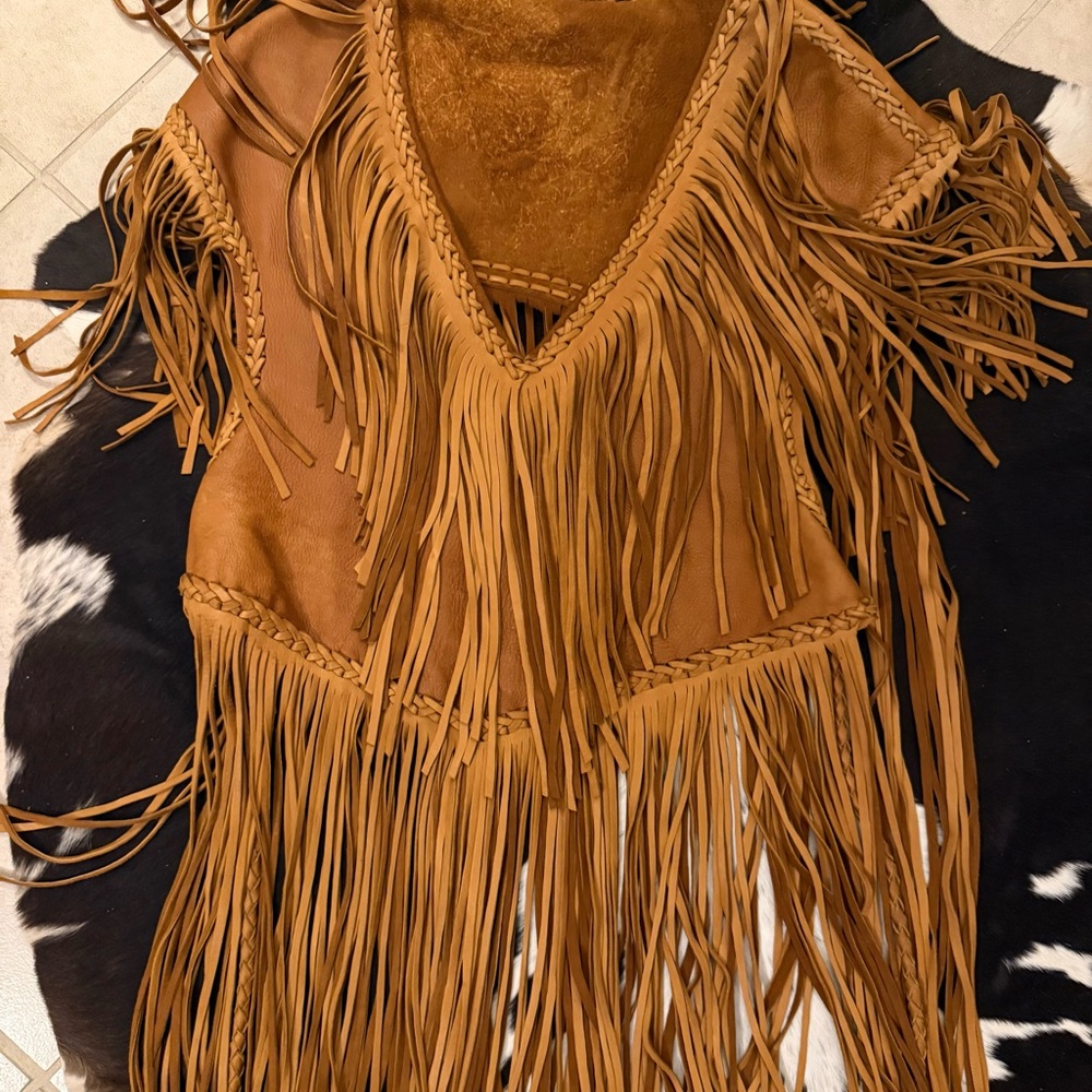Fringed Tan Suede Vest Festival/ Coachella Outfit